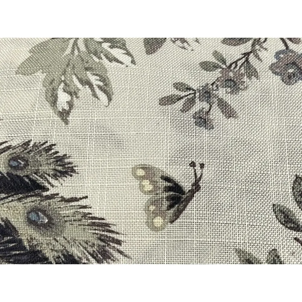 Laura Ashley Belvedere Peacock Curtains 2 Panels Navy Blue Green Ivory 38”x 96”